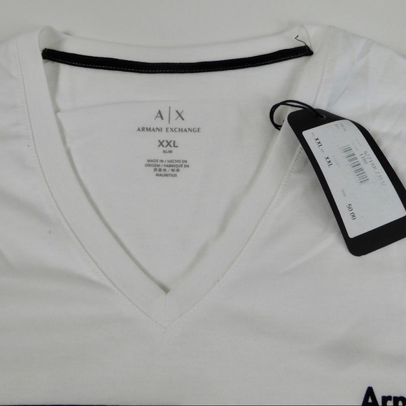 Armani Exchange AX T-Shirt Bundle NWT Graphic Slim Tees Shirts V-neck Striped - Picture 6 of 10